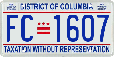 DC license plate FC1607