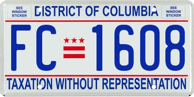 DC license plate FC1608