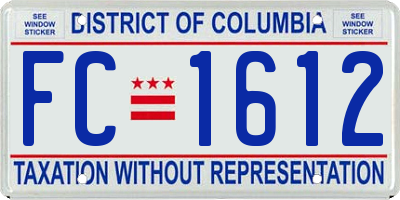 DC license plate FC1612