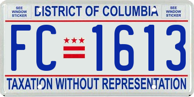 DC license plate FC1613