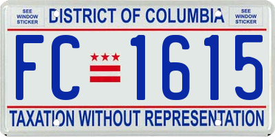 DC license plate FC1615