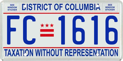 DC license plate FC1616