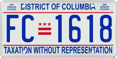 DC license plate FC1618