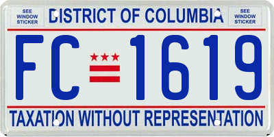 DC license plate FC1619