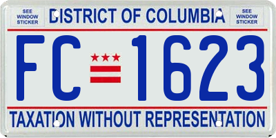 DC license plate FC1623