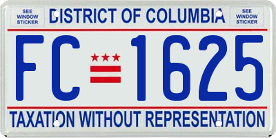 DC license plate FC1625