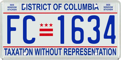 DC license plate FC1634