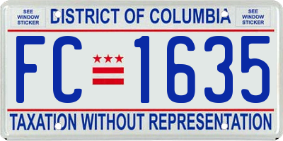 DC license plate FC1635