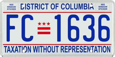 DC license plate FC1636