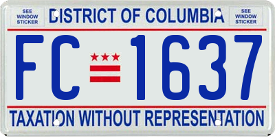 DC license plate FC1637