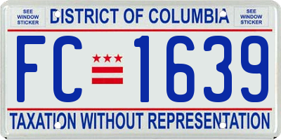 DC license plate FC1639