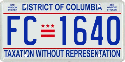 DC license plate FC1640