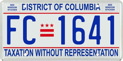 DC license plate FC1641