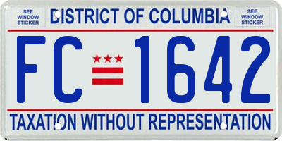 DC license plate FC1642