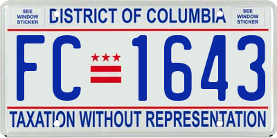 DC license plate FC1643