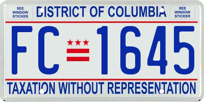 DC license plate FC1645