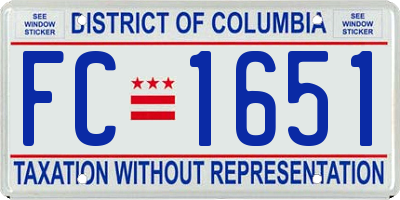 DC license plate FC1651