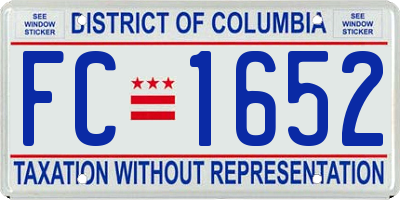 DC license plate FC1652