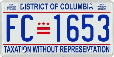 DC license plate FC1653