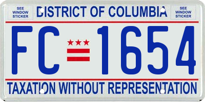 DC license plate FC1654