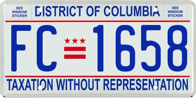 DC license plate FC1658