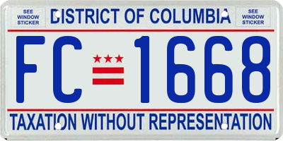 DC license plate FC1668