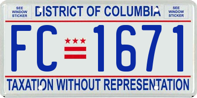 DC license plate FC1671