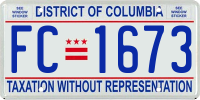 DC license plate FC1673