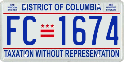 DC license plate FC1674