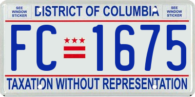 DC license plate FC1675