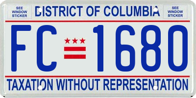 DC license plate FC1680