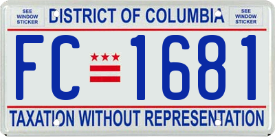 DC license plate FC1681