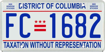 DC license plate FC1682