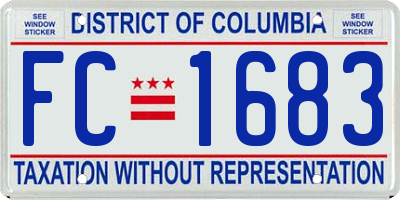 DC license plate FC1683