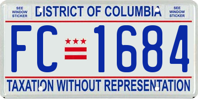 DC license plate FC1684