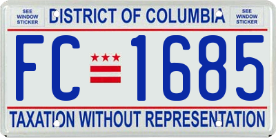 DC license plate FC1685