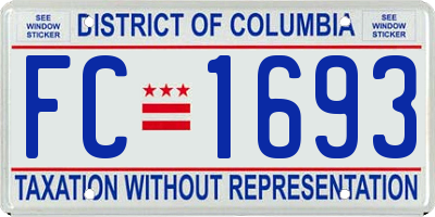 DC license plate FC1693