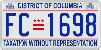 DC license plate FC1698