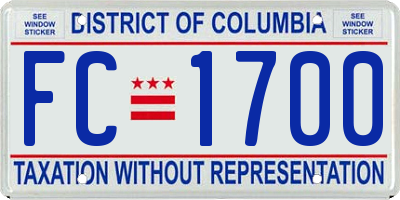 DC license plate FC1700