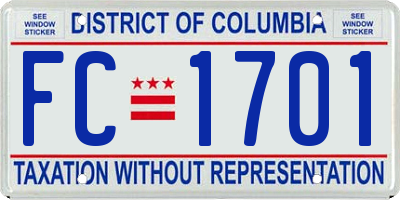 DC license plate FC1701