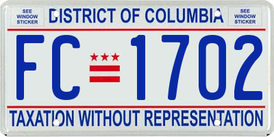 DC license plate FC1702