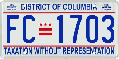 DC license plate FC1703