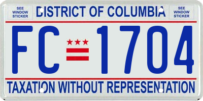 DC license plate FC1704