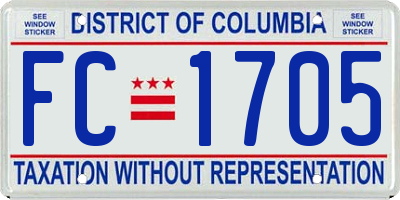 DC license plate FC1705