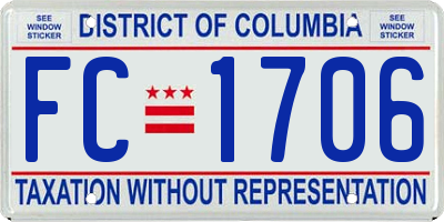 DC license plate FC1706