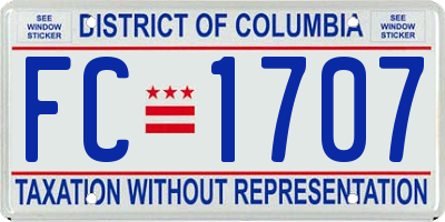 DC license plate FC1707