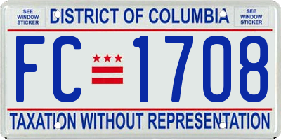 DC license plate FC1708