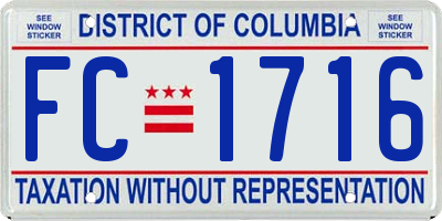 DC license plate FC1716