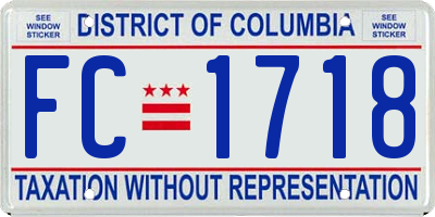 DC license plate FC1718