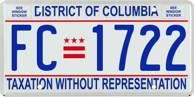 DC license plate FC1722